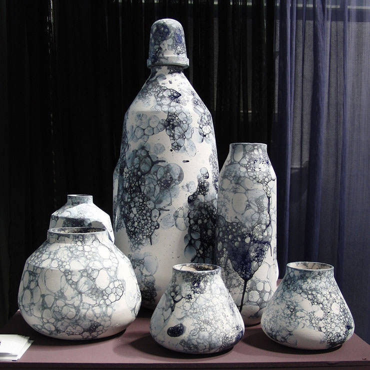 Bubblegraphy ceramic vessels by Studio Oddness at Salone del Mobile Milan