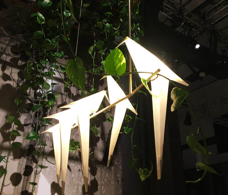 Tipping Birds lamp by Umut Yamac for Moroso at Salone del Mobile Milan