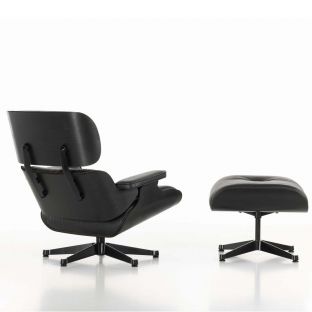 Black Eames Lounger and Ottoman