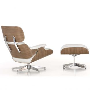 Eames Lounge Chair White Pigmented Walnut